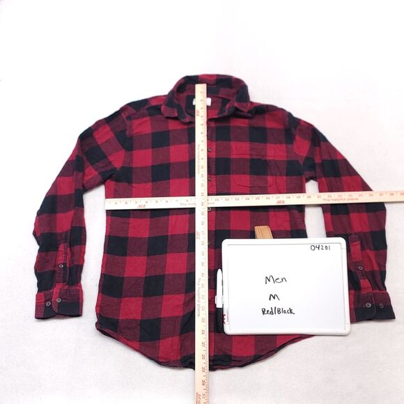 Croft & Barrow Buffalo Check Flannel Button Up Shirt Mens Size Medium M Red - Picture 6 of 10